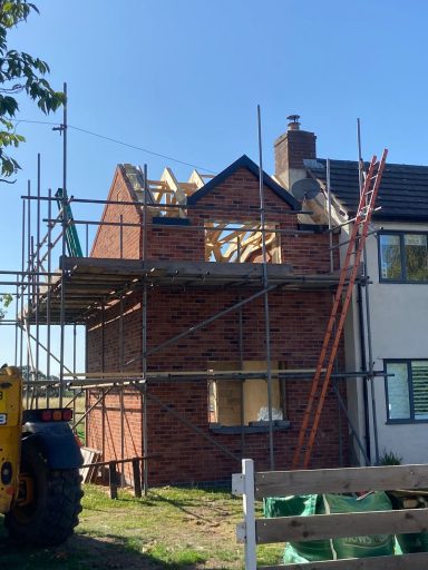 Roof going on